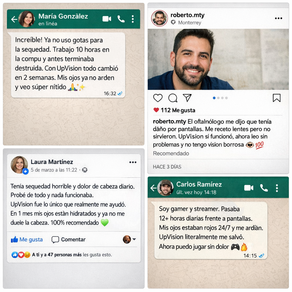 Testimonios reales de clientes satisfechos con UpVision México - Reseñas verificadas en redes sociales